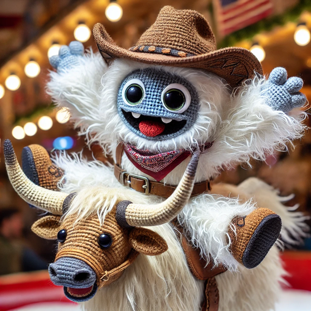 Yeti riding bull